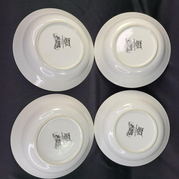 Mary Engelbreit Sakura Bowls Set of 4 Afternoon Tea Teapot Theme Vtg 1994 READ - Picture 4 of 6